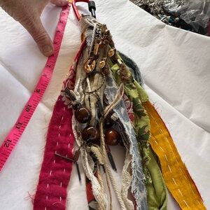 Colorful Bohemian Fabric and Kantha Purse Charm/Keychain